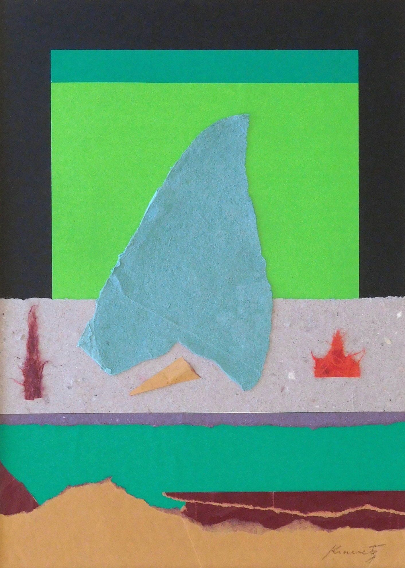 Canyon Lanscape, 1994, Collage, 22x20 inches with mat