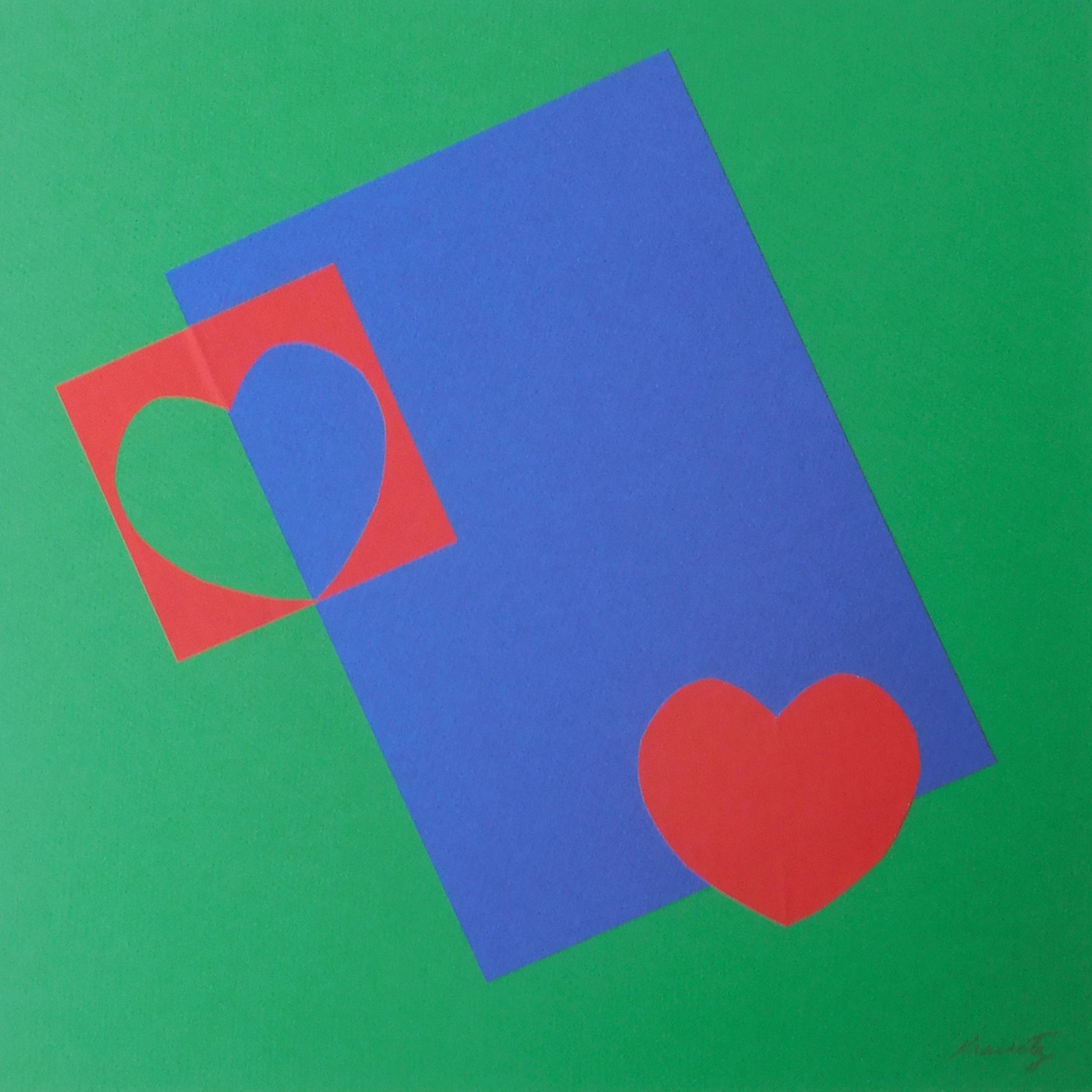 Heart of Hearts, 1985, Collage, 20x20 inches with mat