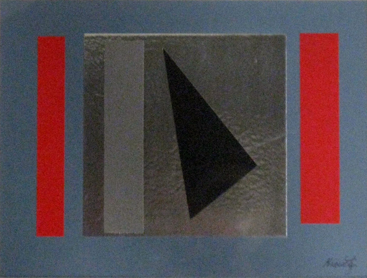 Red, Grey, Black and Foil, 1997, Collage, 16x20 inches with mat