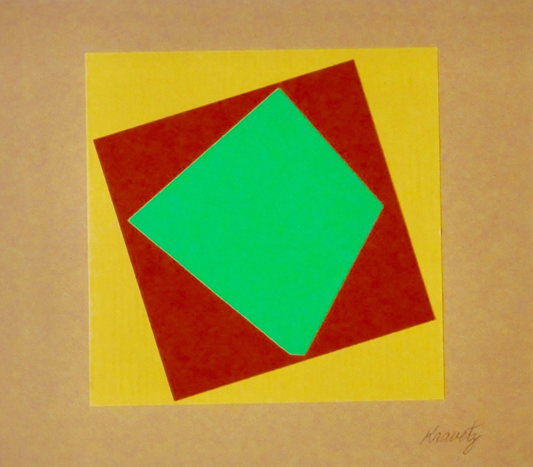 Green Terracotta and Gold, 1989, Collage, 14x16 inches with mat