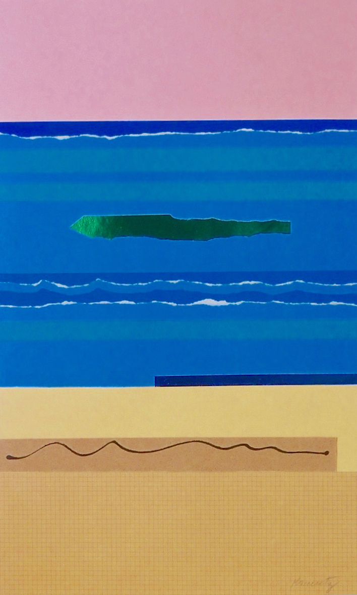 Sand and Sea, 1995, Collage, 23x20 inches with mat