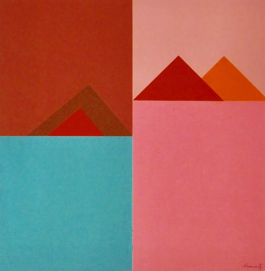 Four Peaks, 1990, Collage, 23x24 inches with mat