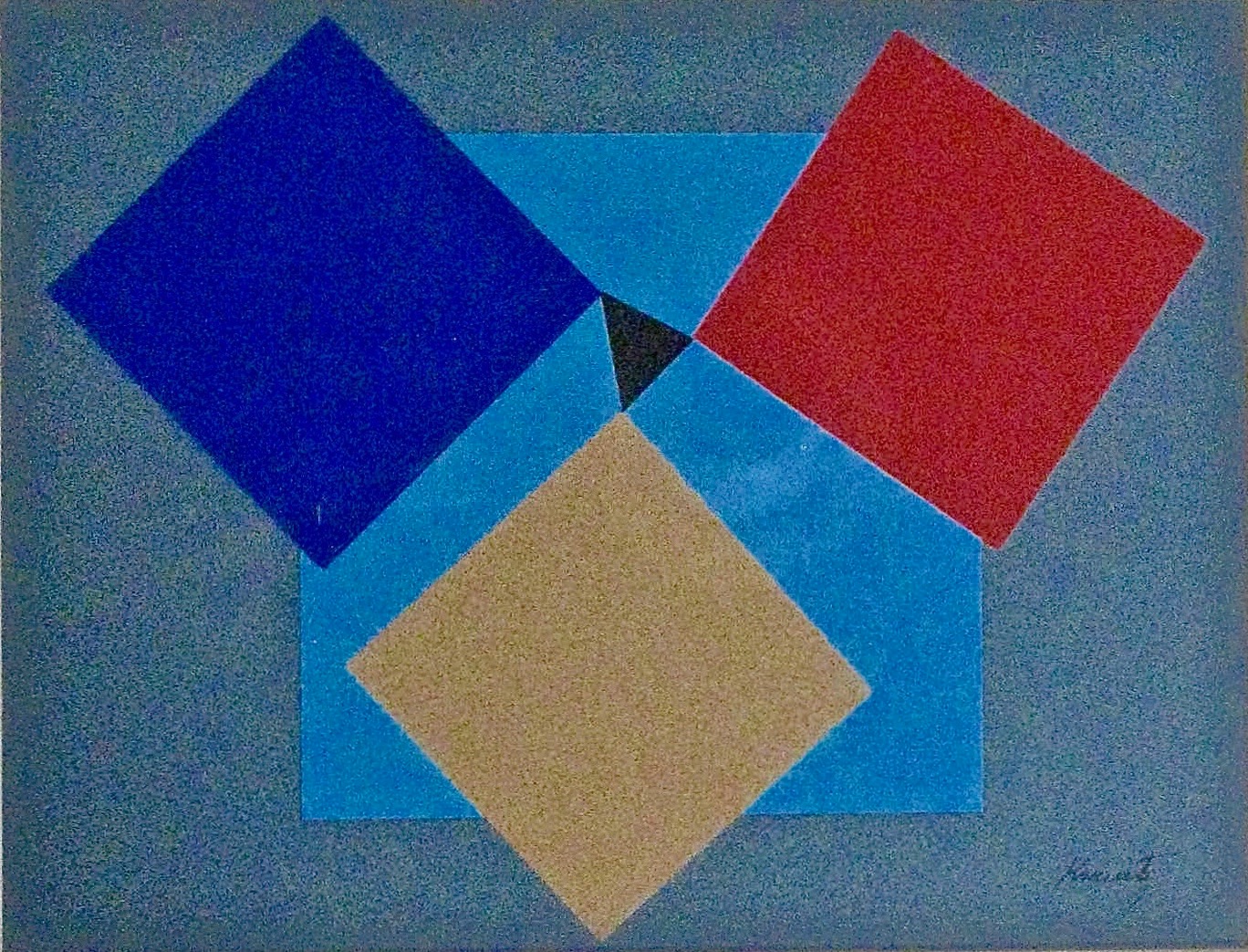 The Balancing Squares, 1982, Collage, 16x20 inches with mat