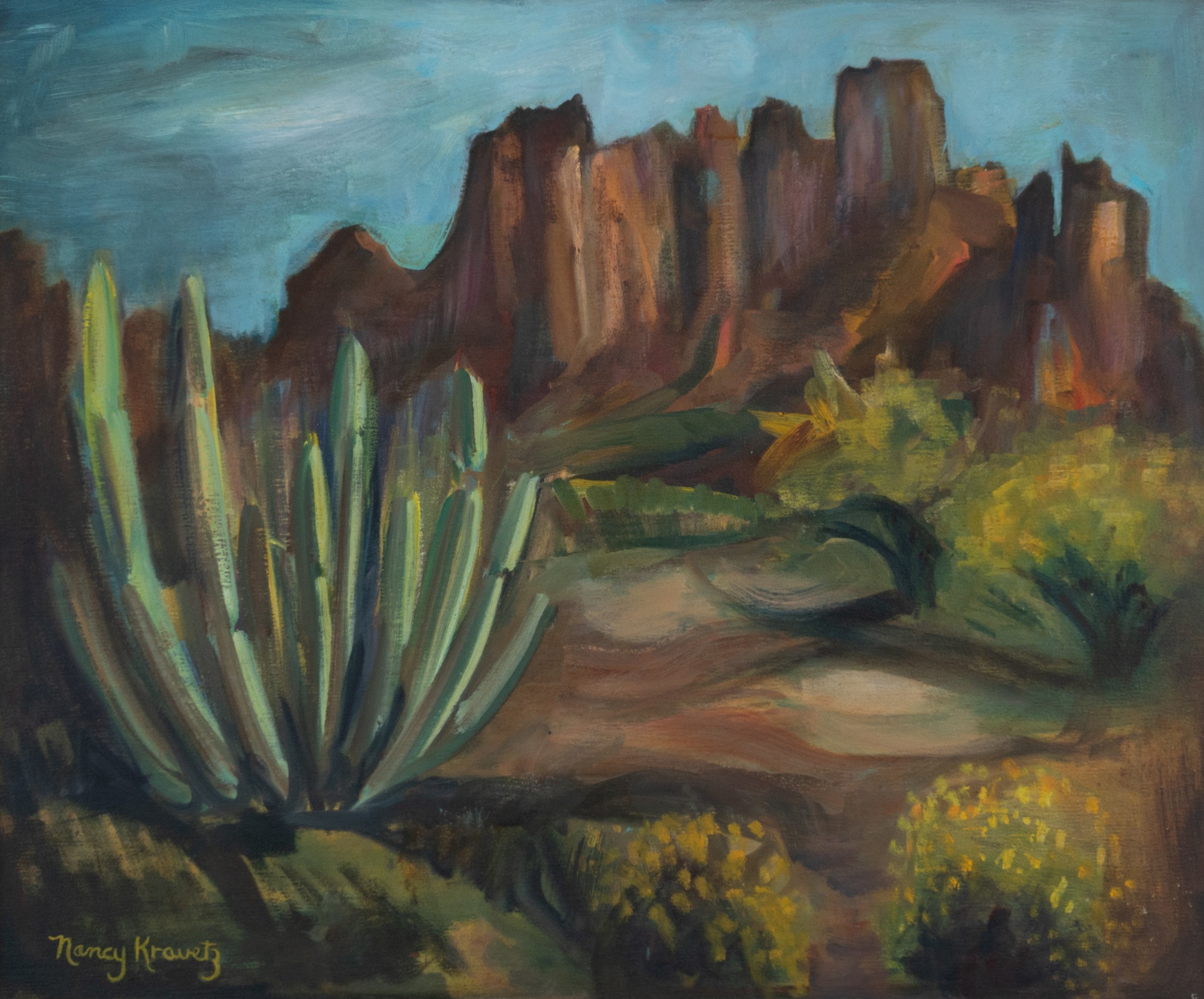 Desert Landscape, 1969, oil on masonite, 20x24 inches