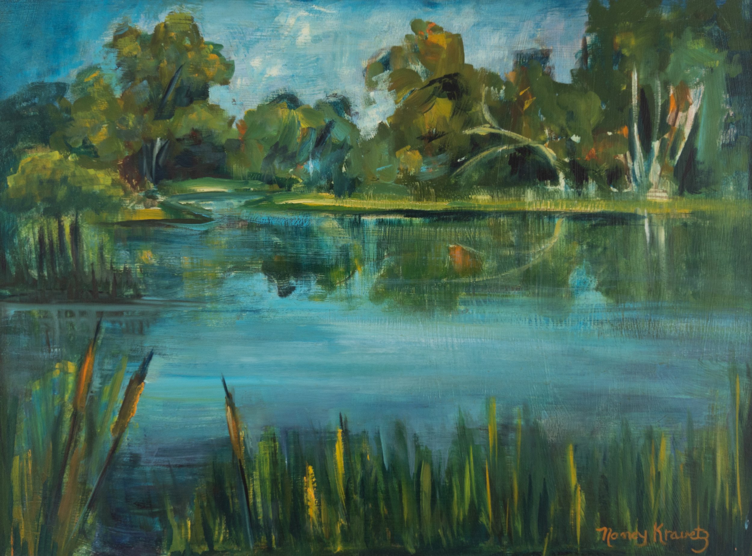 A Day at the Lakes, 1969, oil on masonite, 18x24 inches