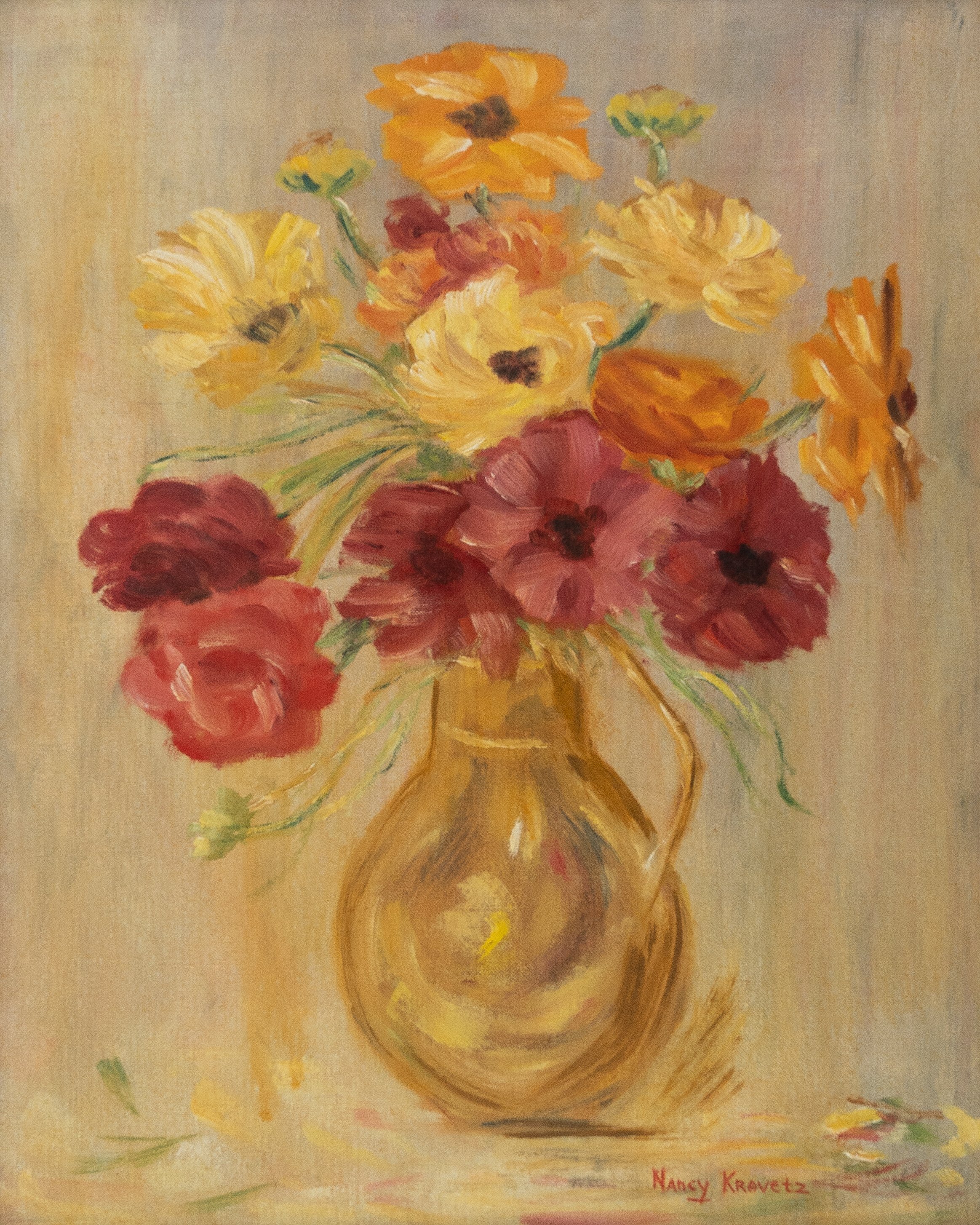 Bouquet of Flowers, 1962, oil on canvas, 20x16 inches