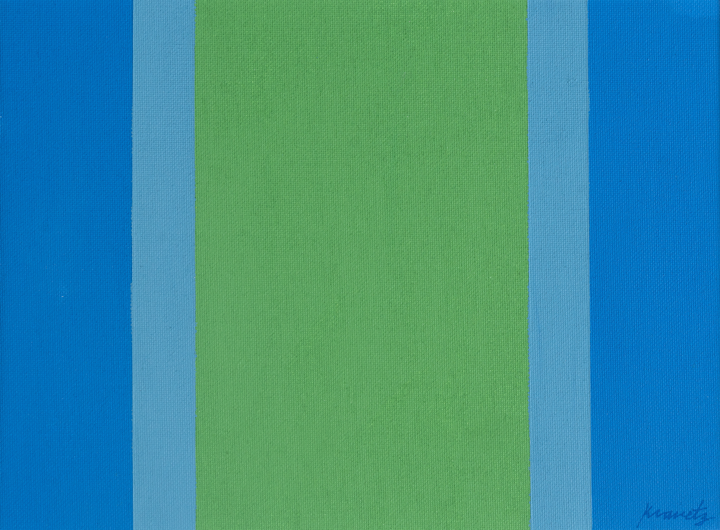 Blue Green and Grey Abstract, 2023, acrylic on canvas, 14x16 inches