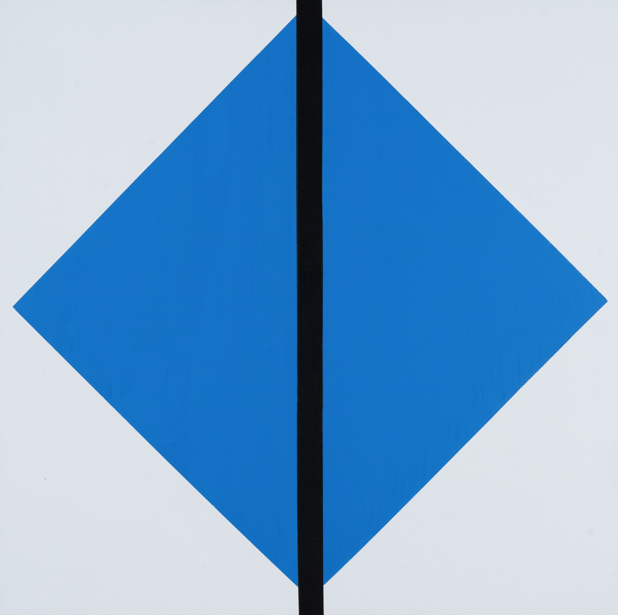 Blue and White Divided Square, 2022, acrylic on canvas, 24x24 inches