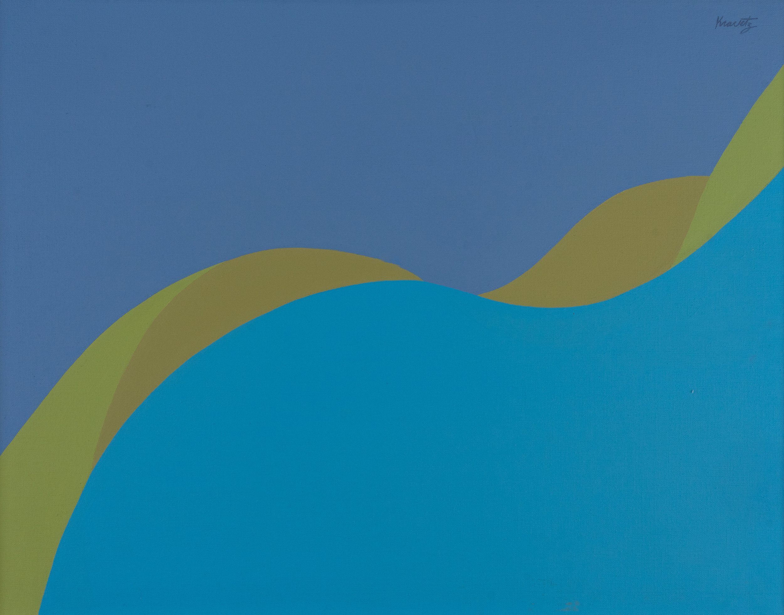 Curves and Slopes, 1990, acrylic on canvas, 23x29 inches
