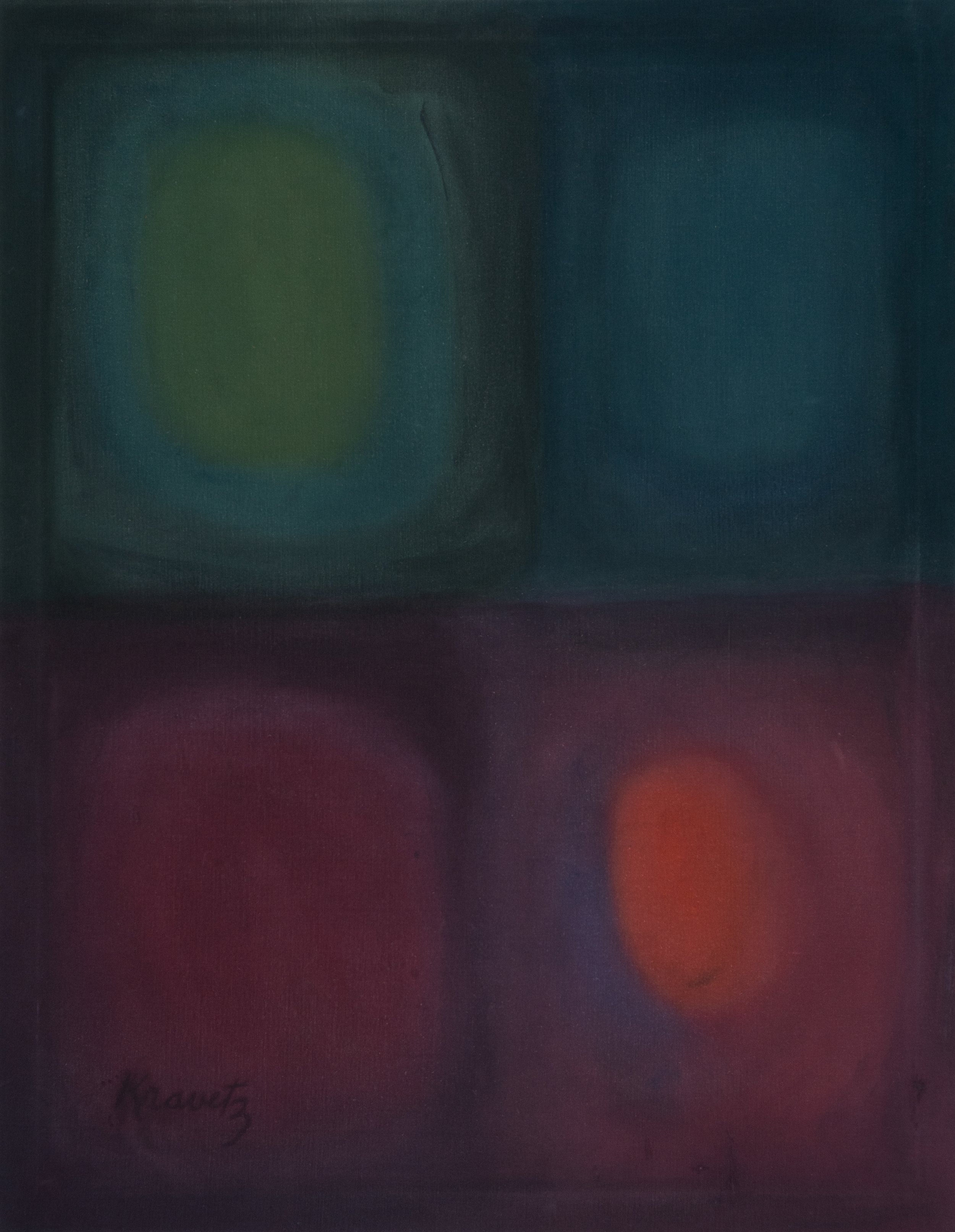 Beginnings, 1971, acrylic on canvas, 47x36 inches