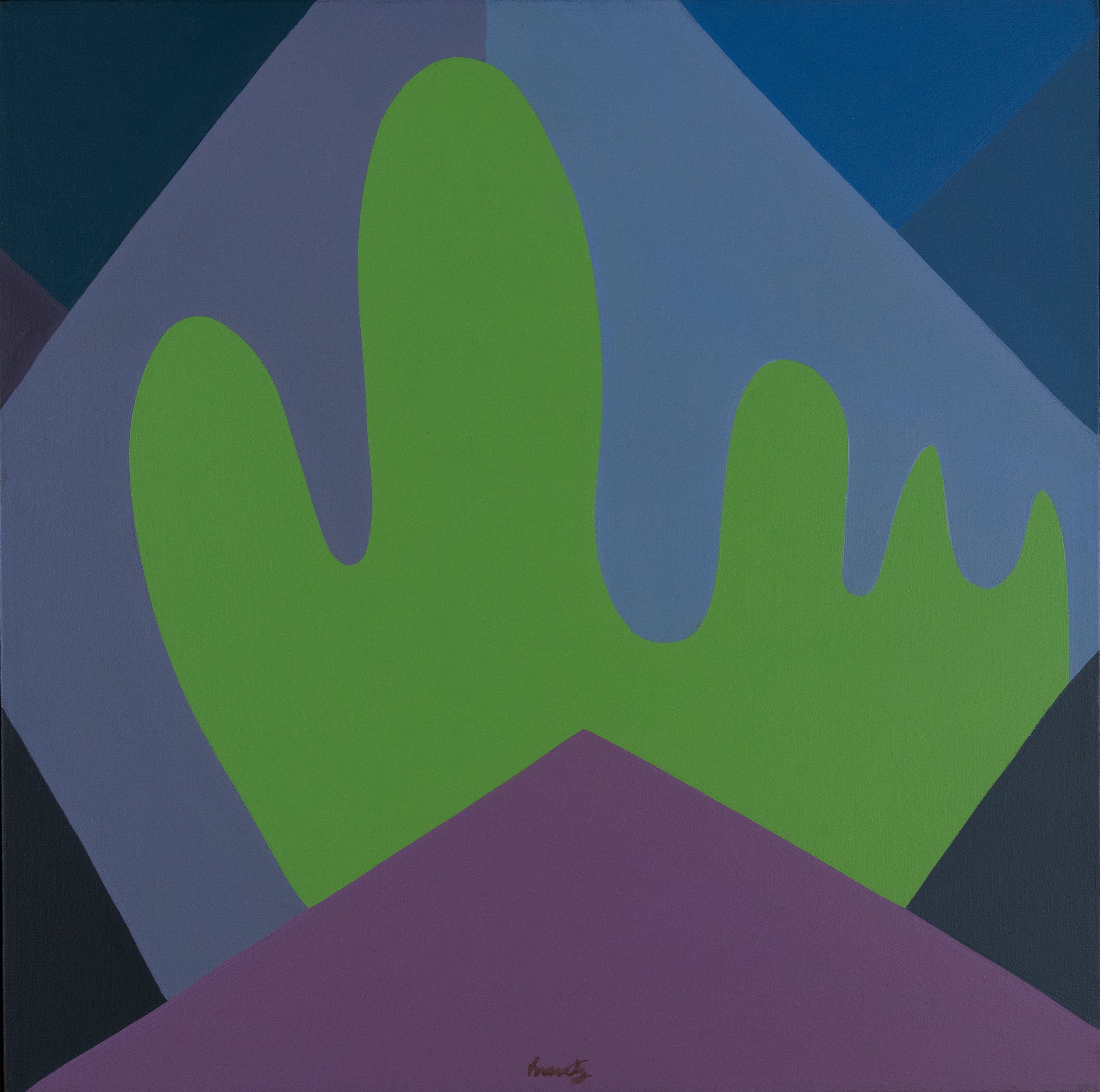 Desert Handshake, 1975, acrylic on canvas, 24x24 inches