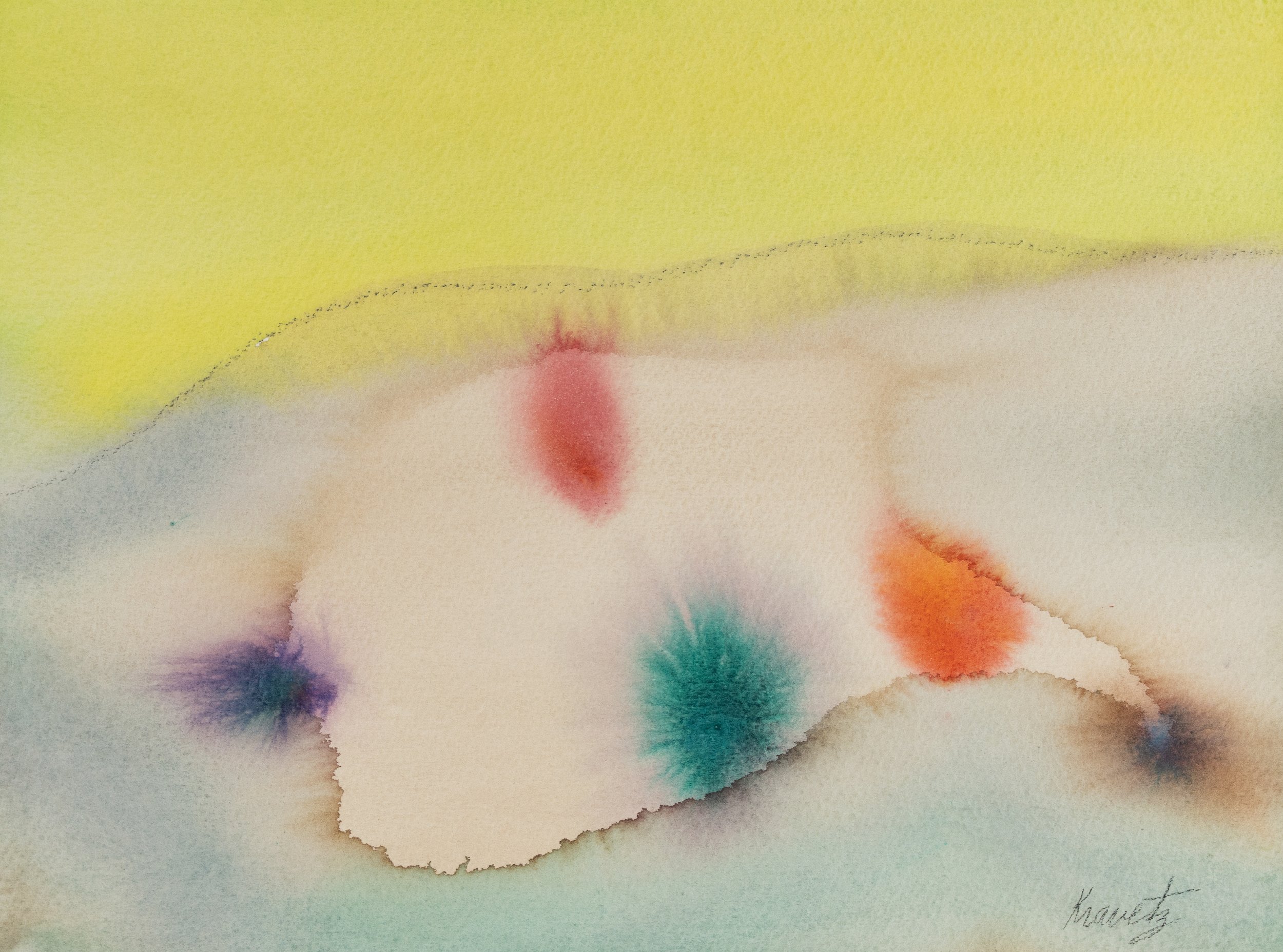 Dunes in Bloom, 1999, watercolor, 16x20 inches with mat