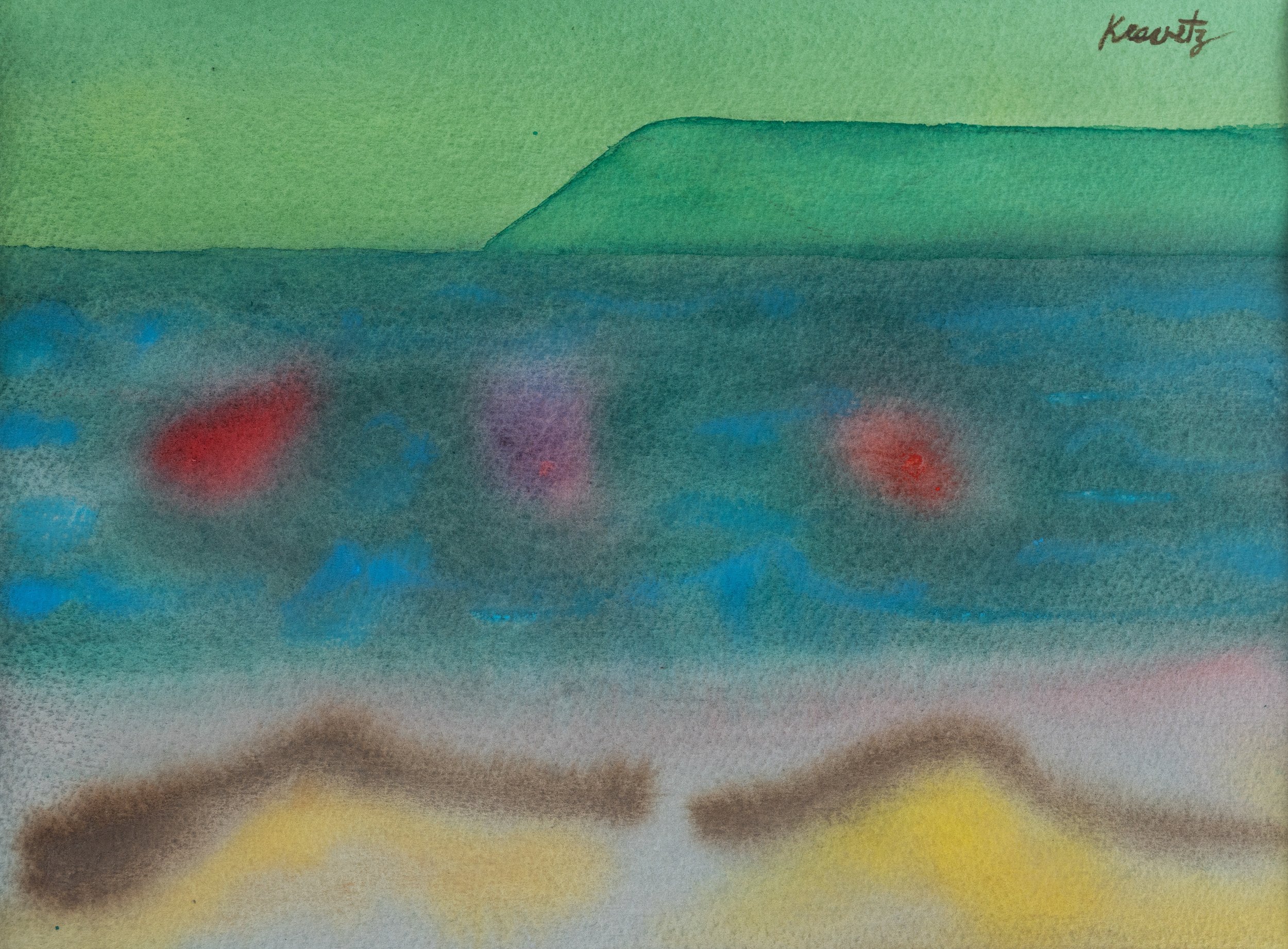 Sand, Sea and Point Loma, 1997, watercolor, 16x20 inches with mat