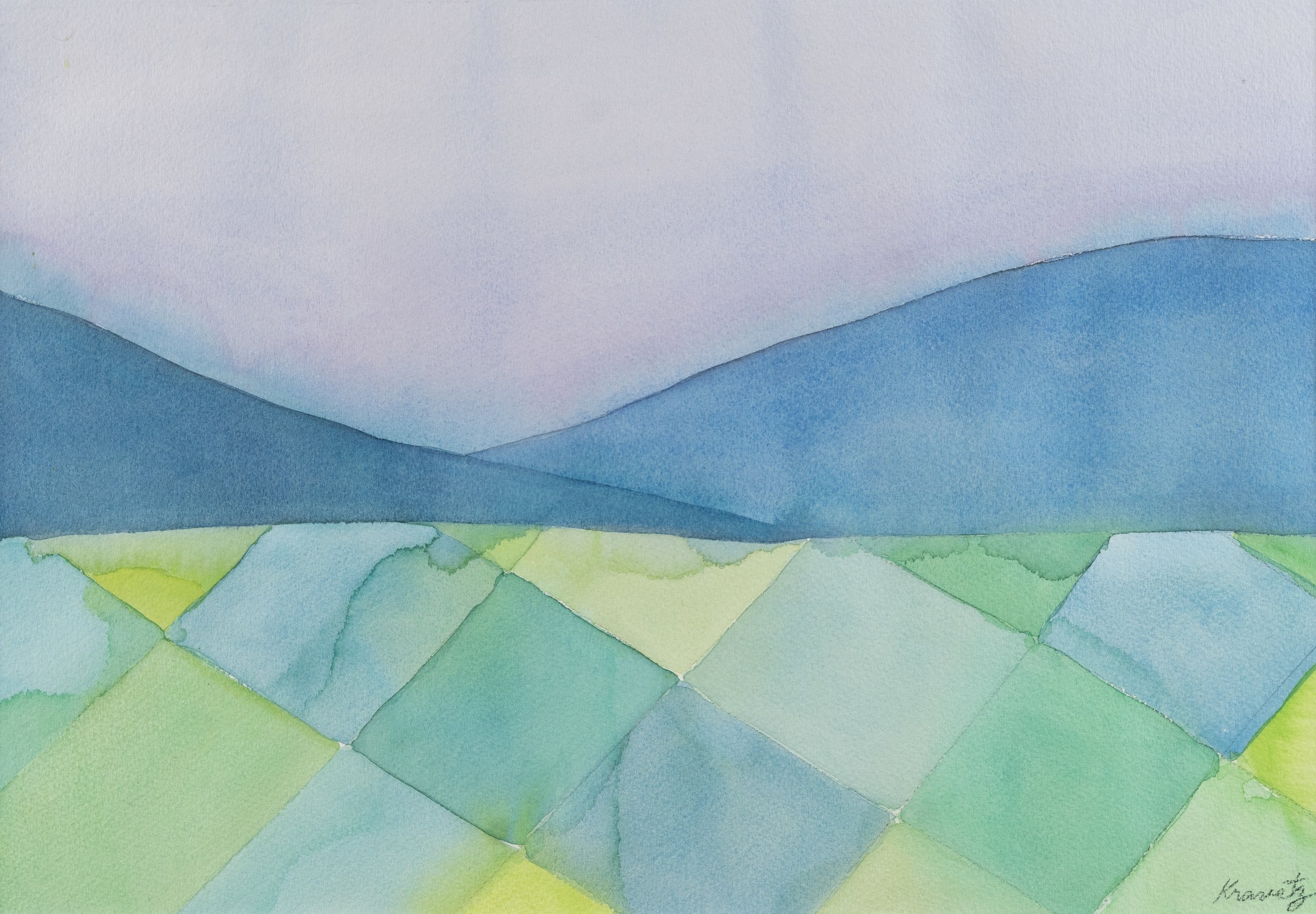 Farmland VII, 1991, watercolor, 22x28 inches with mat