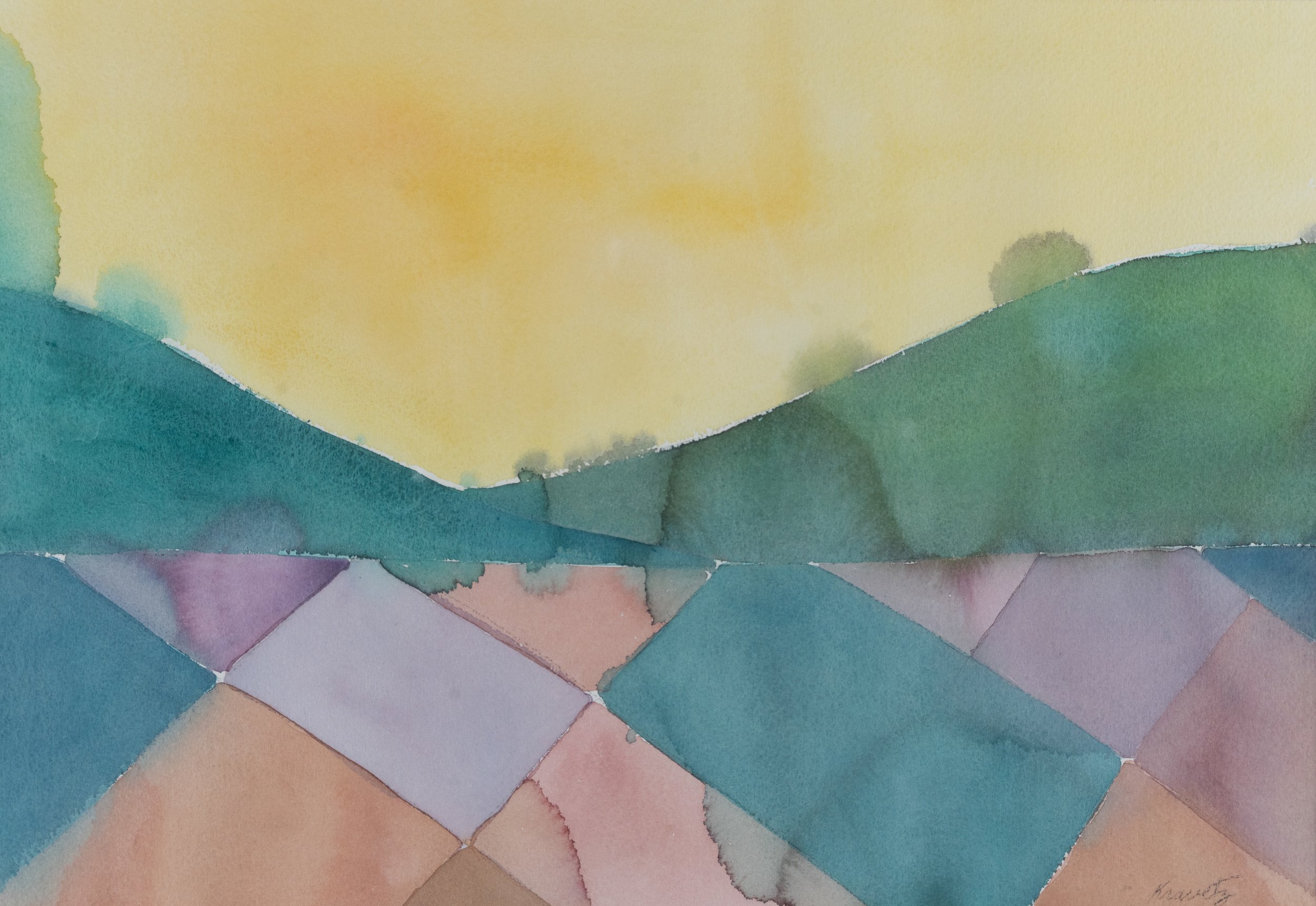 Sunlight on the Desert, 1991, watercolor, 22x30 inches with mat
