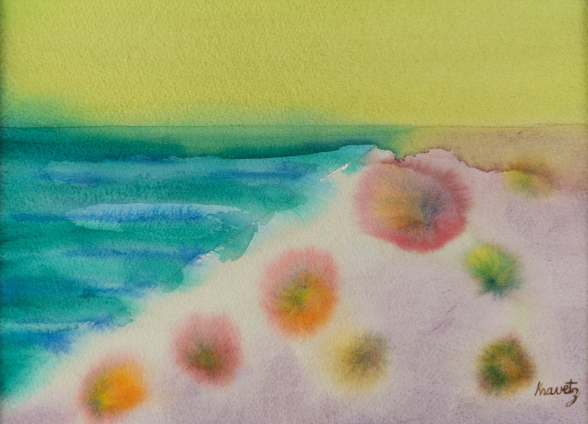 Beach Treasures, 1989, watercolor, 16x20 inches with mat