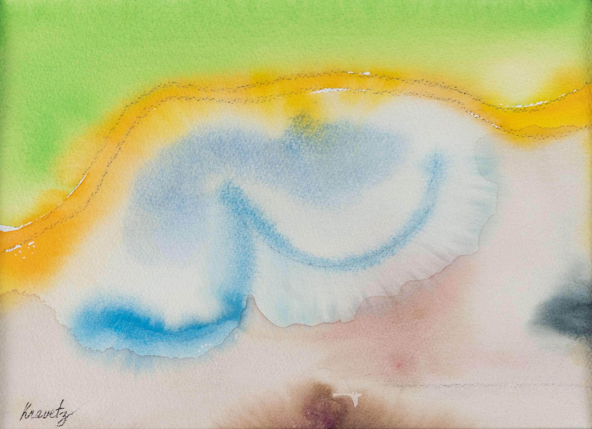 Sunshine at the Tidepool, 1989, watercolor, 16x20 inches with mat