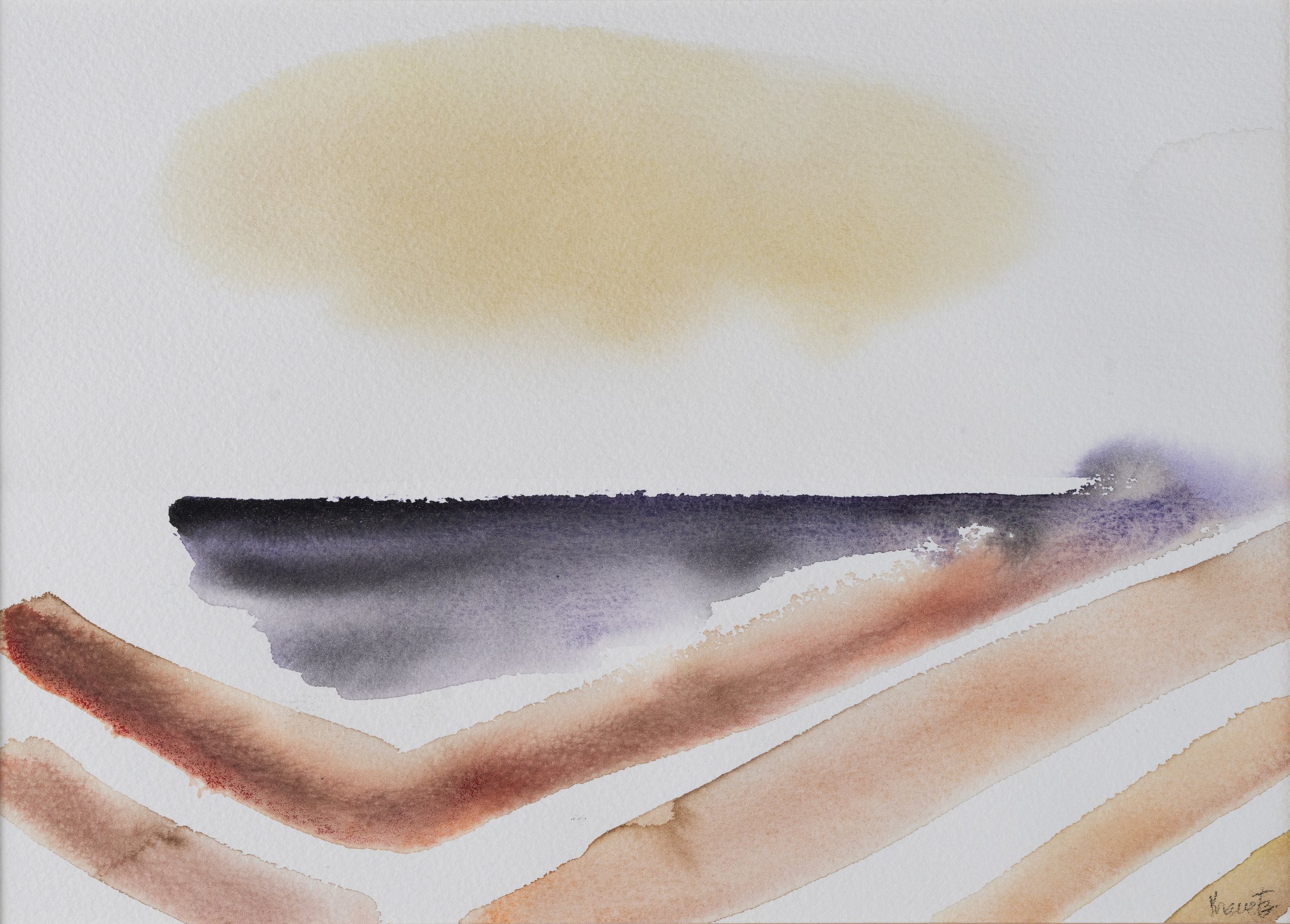 Seashore Abstract II, 1988, watercolor, 16x24 inches with mat