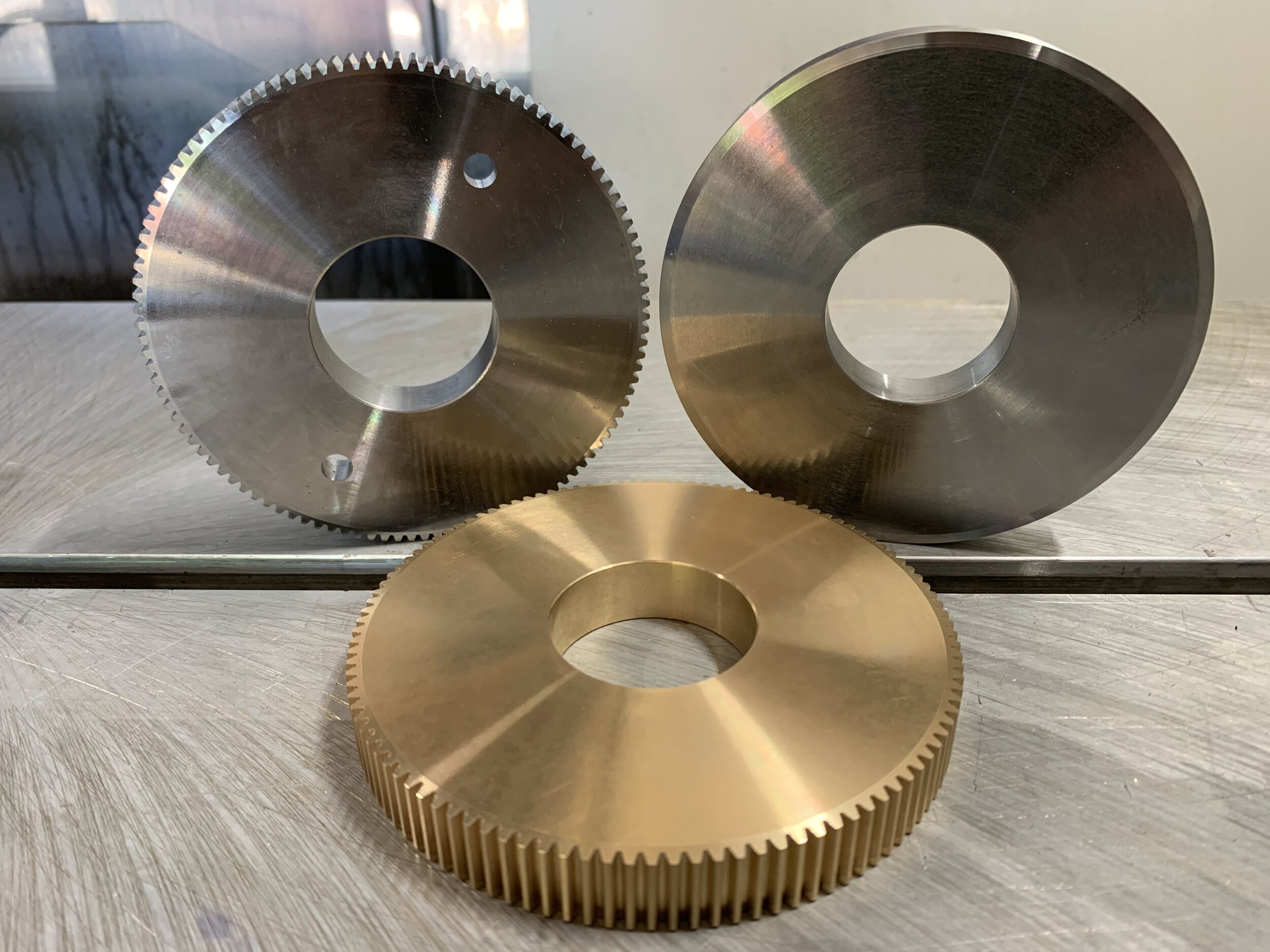 Circular Pitch Gear Samples Steel Bronze.JPG