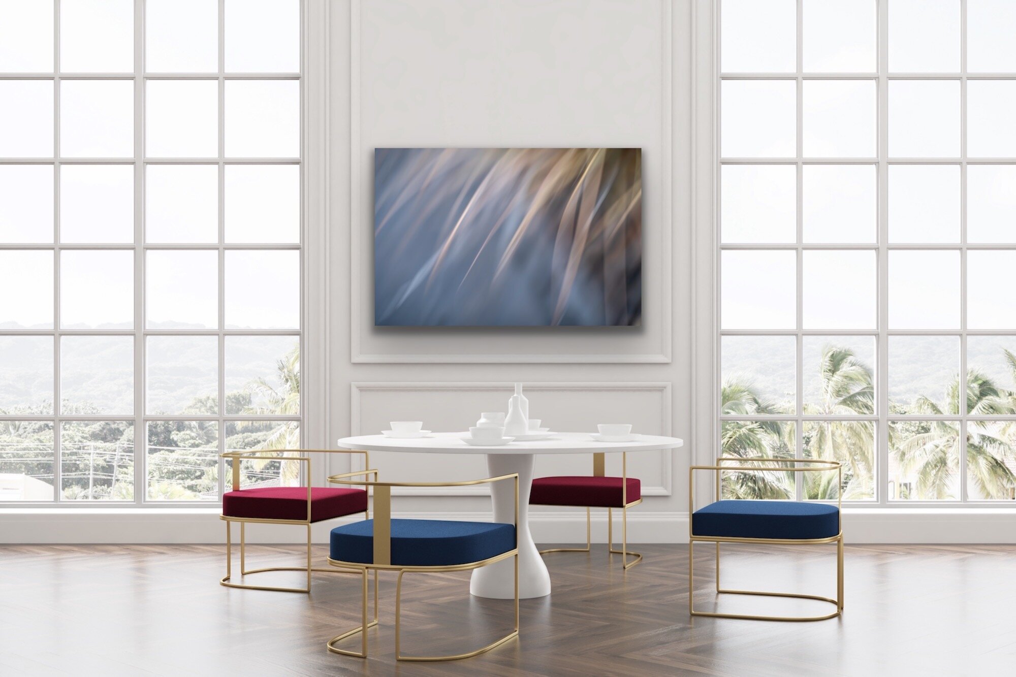  Various options are possible for this motive, frameless acrylic prints (printed directly onto the back of a 4mm acrylic sheet and mounted to the wall with chrome spacers), prints on metallic or Hahnemühle paper on aluminum dibond or framed, in vario
