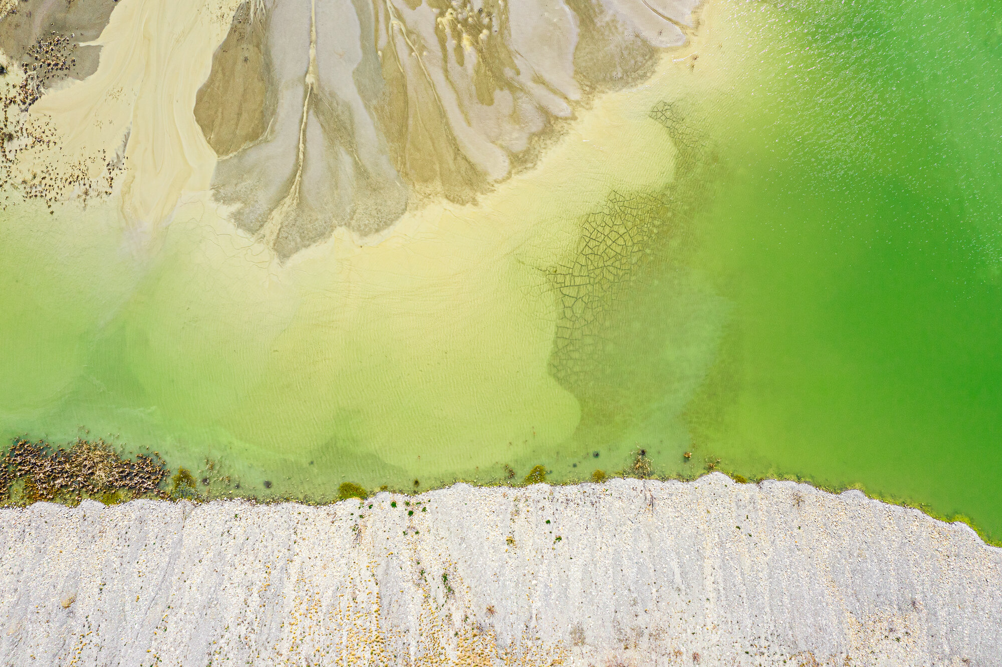  QUARRY WEARING MAKE-UP. Drone picture near Einsiedeln cheered up in post-production. 