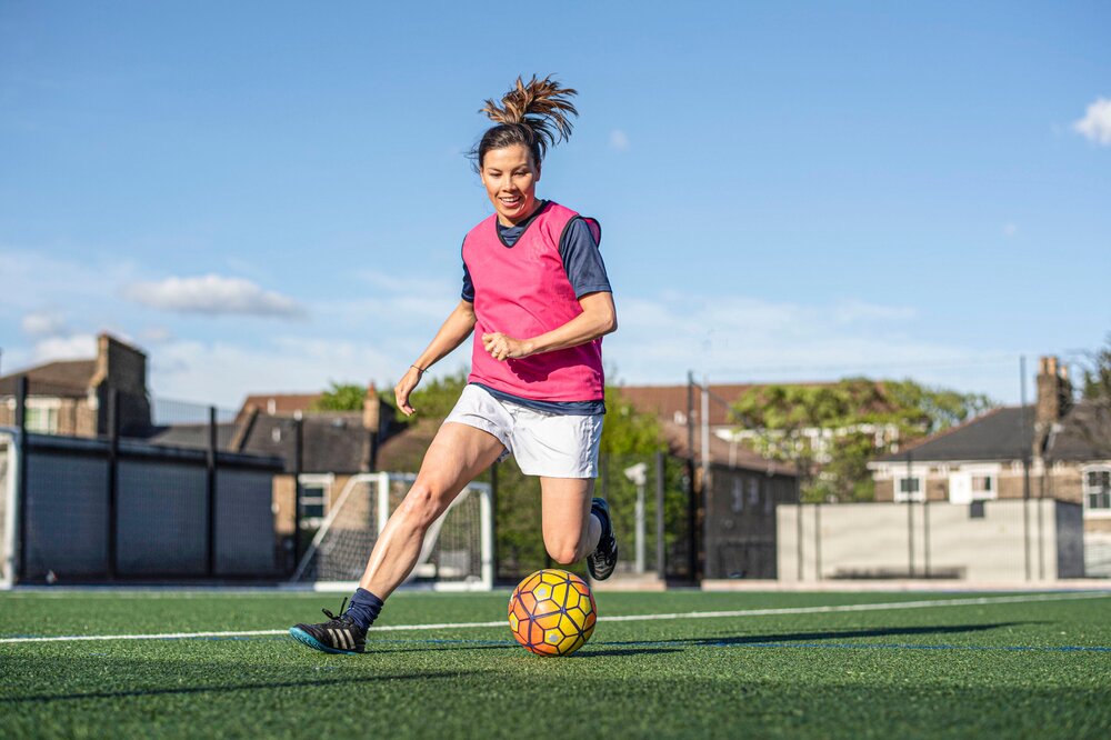 Katee Hui on the pitch. Photo: courtesy of Lucozade Sports Movers