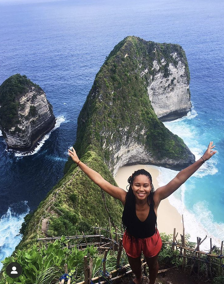 Mikaela in Indonesia before her self-imposed flight ban. Photo: Mikaela Loach/Lacuna Voices 