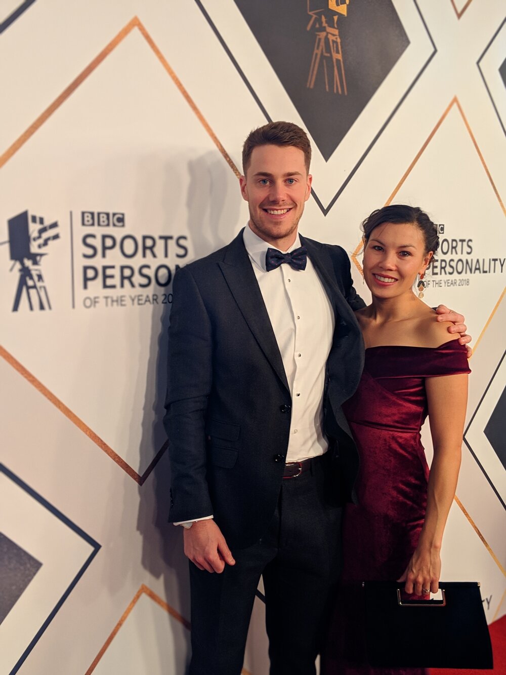 Katee Hui and her husband Calum at the BBC Sports Personality of the Year awards. Photo: Katee Hui