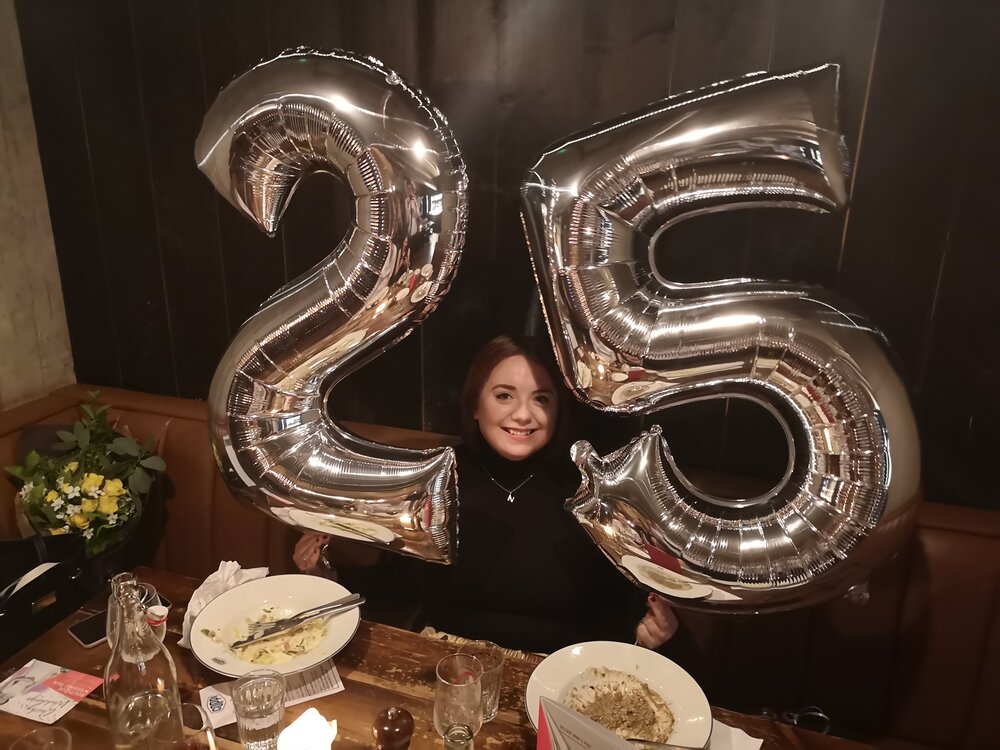 Niamh celebrates her 25th birthday in Belfast. turns 25 Photo: Niamh Burns/Lacuna Voices