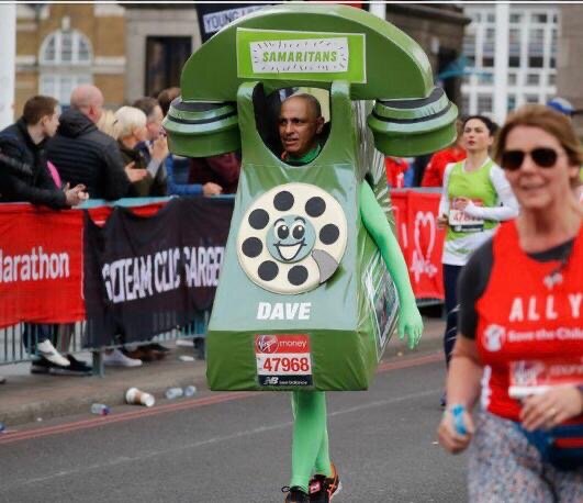 Dave Lock running in the London Marathon for the Samaritans. Photo: Isabella Lock