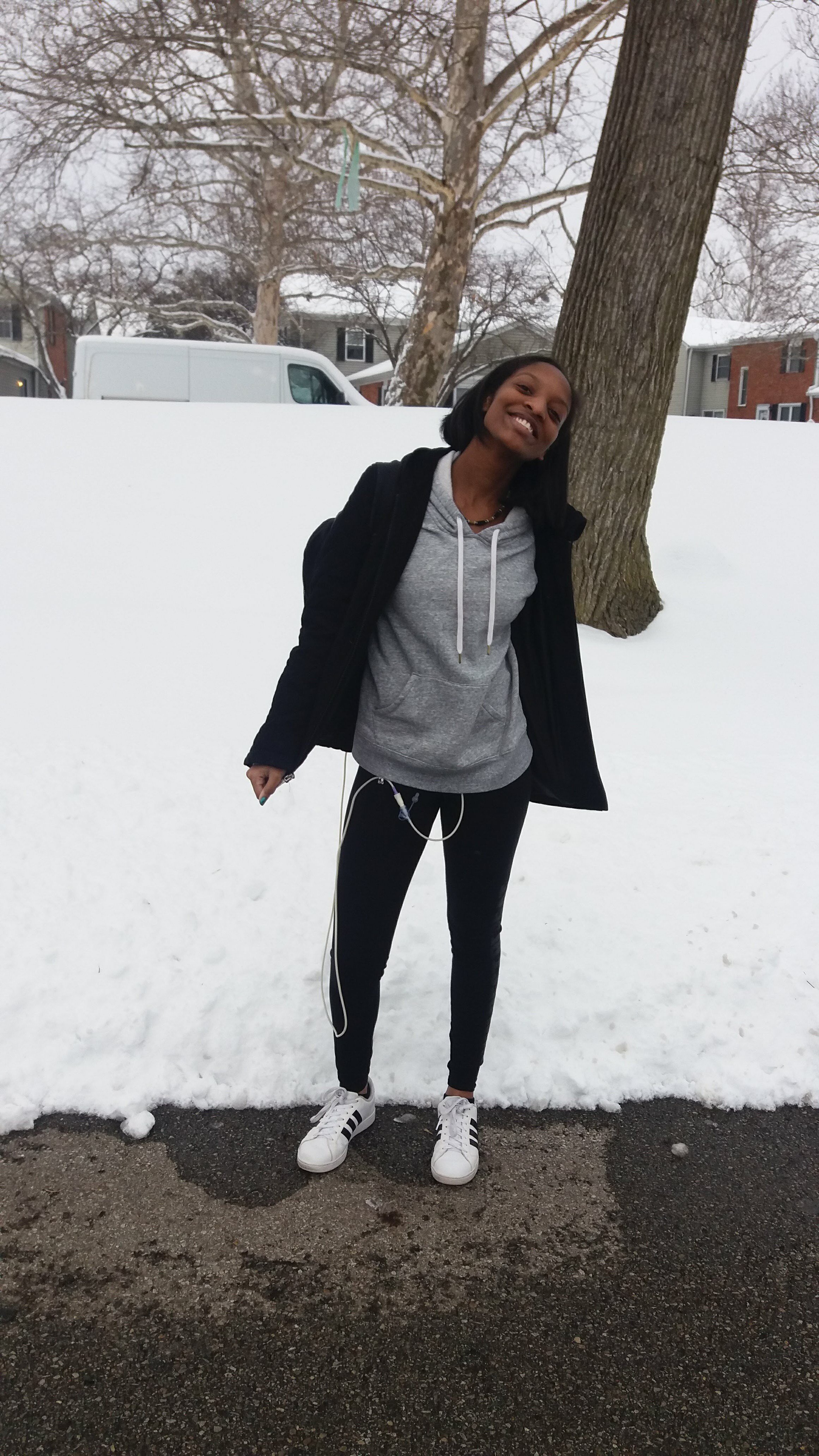 Damarius smiling in the snow. Photo: Damarius Ingram