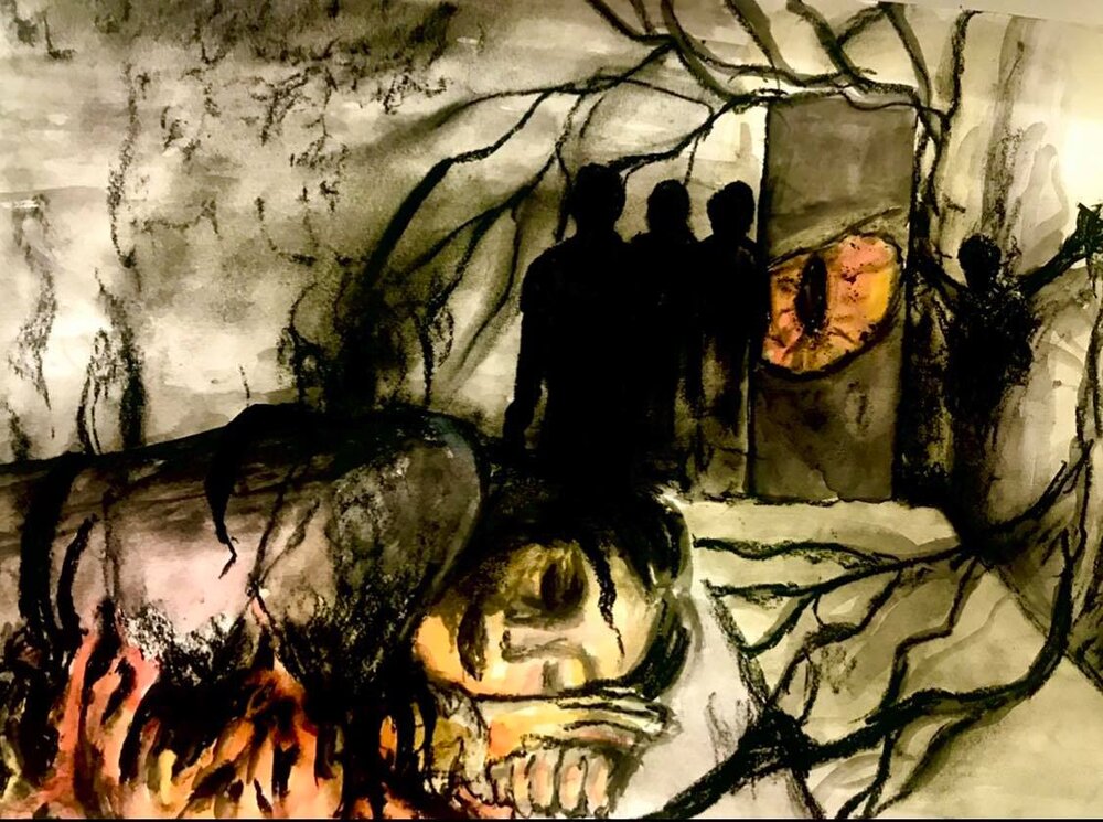 One of Sophie Brown's dark paintings showing her nightmares. Photo: Sophie Brown/Belfast News and Features