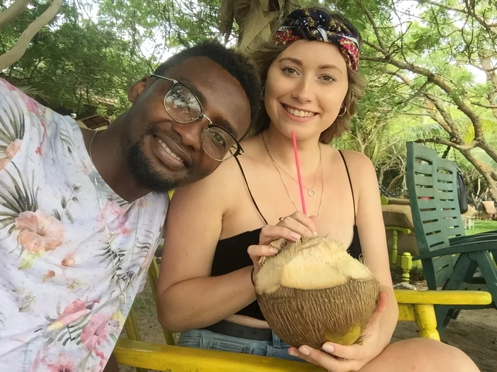 Michel and Georgia in Togo. Photo: Georgia Epey