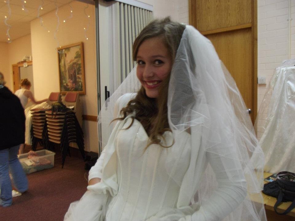 Claudia, age 11, dressed as a bride during a Youth Activity in 2011. Photo: Claudia