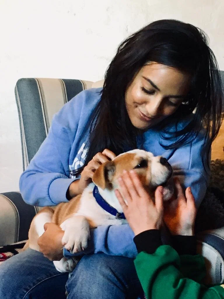 Kiran with her puppy. Photo: Kiran Sidhu