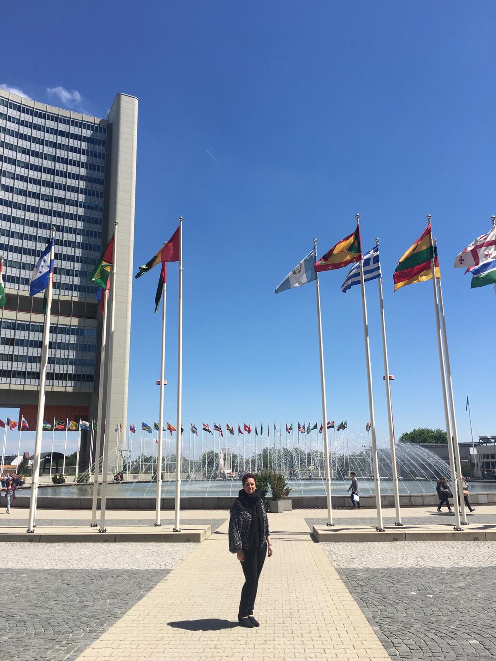 Vicki Prais at the UN in Vienna 2019. Photo: Lacuna Voices