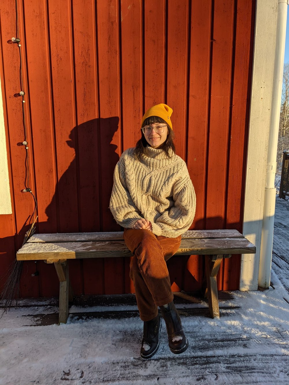 Nadia in Sweden enjoying some winter sun. Photo: Nadia Henderson