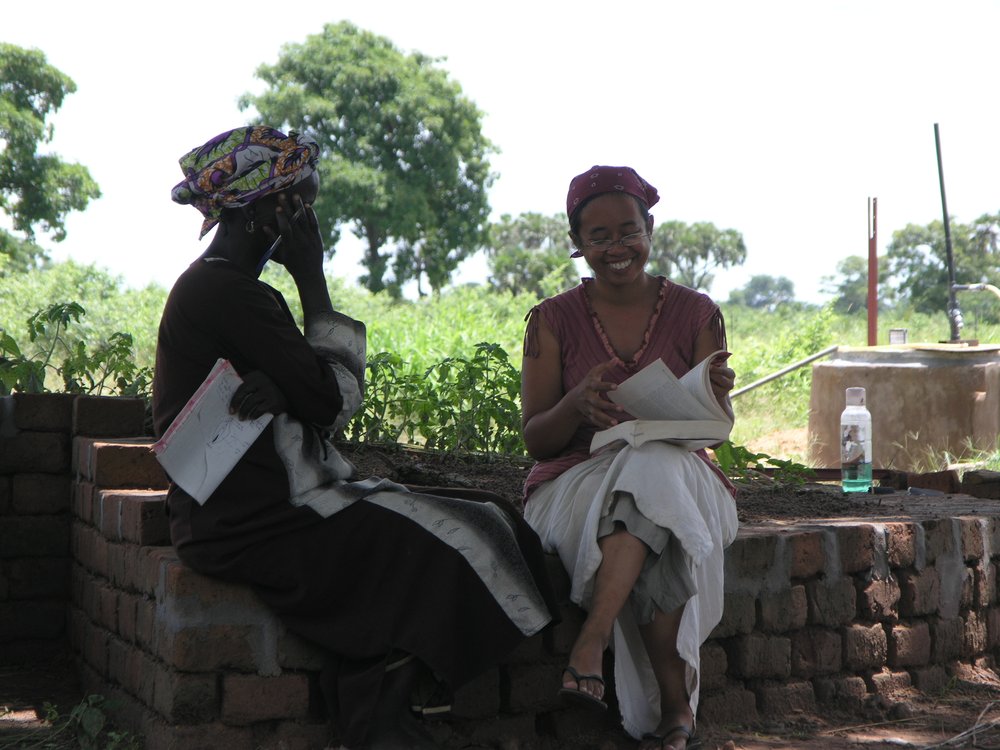 Nurse Annie Smith training a village health worker in West Africa