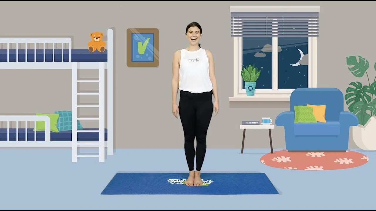 8 minute Good Night Yoga Class with Medshield 