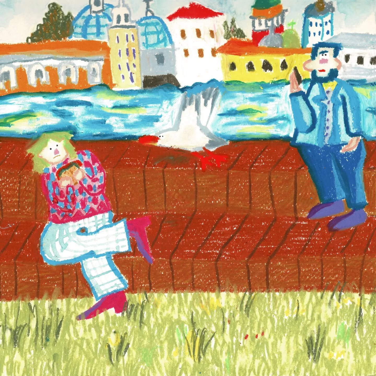 Ragazza mangia panino a Venezia, gabbiano la attacca, uomo telefona.

Tratto da &quot;Comportamenti inappropriati di volatili strafottenti&quot;, una raccolta che ancora non esiste. 

#illustration #venezia #gabbiano #volatili