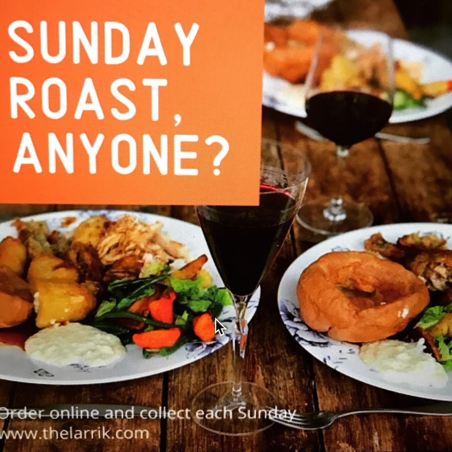 Take break this Sunday and let us cook your roast for collection 🥩🍗🥬👏🏻

Order between now and Saturday afternoon, ⏰ for collection Sunday 12-15.00

www.thelarrik.com

Add our code at the checkout ROASTW1, for a free dessert 🍮🍨 on all orders ov