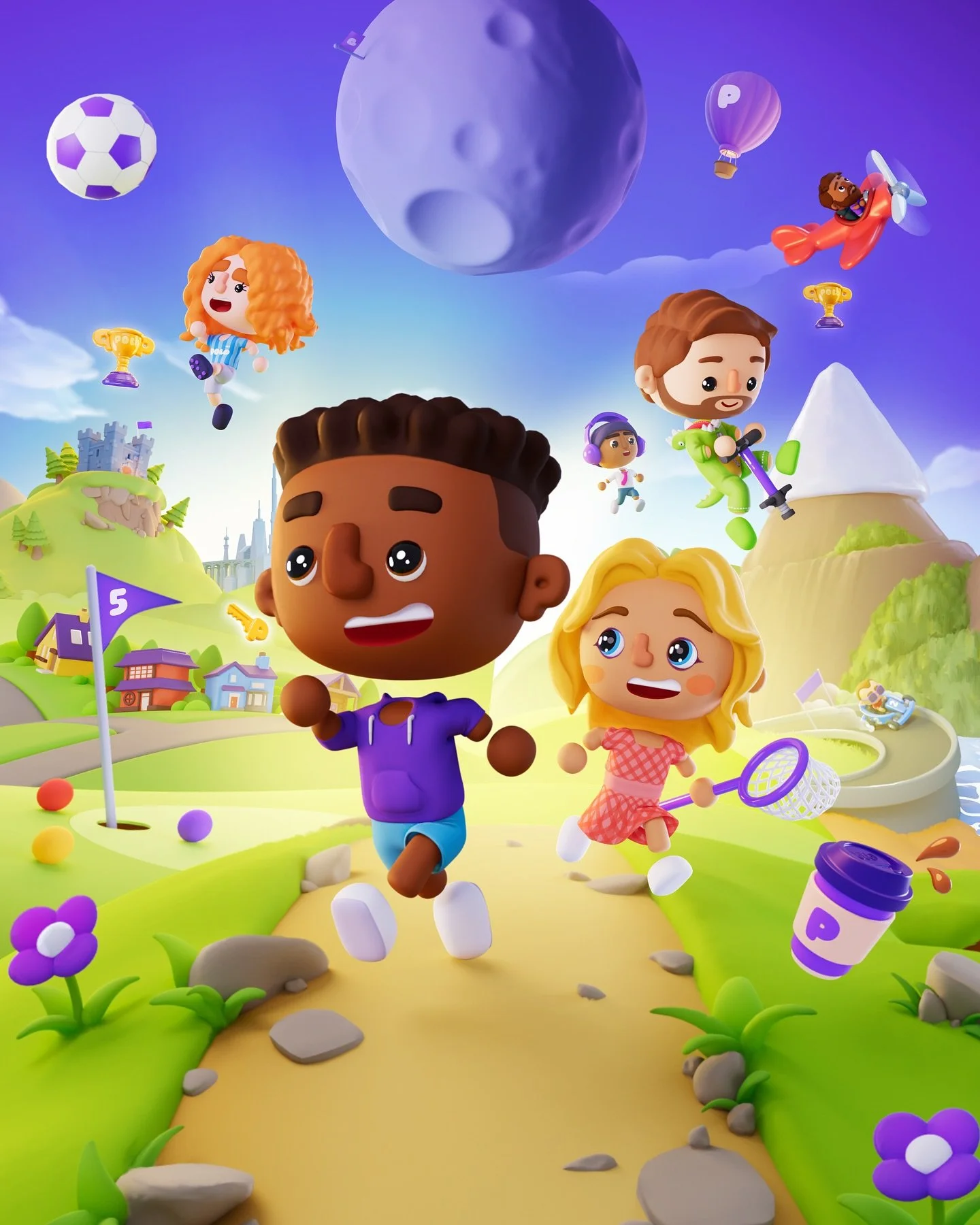 In 2022, we were brought onto a project for a new mobile app. The app would have mini-games, home decoration, avatar customisation &ndash; and would allow you to travel all over the world (and beyond 🌕).

This was one of the first promotional concep