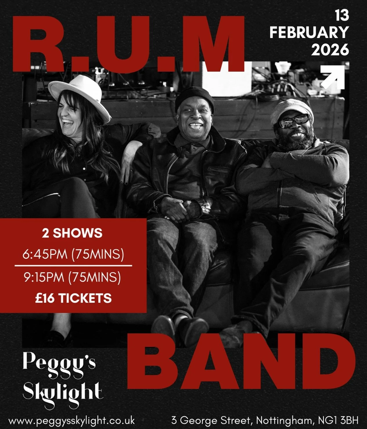 @peggysskylight 
13.03.26
👊🏾

Got your ticket? 
🎫 

@ama_lia_artist 
@michaelbailey490 
@pauljobson1 
@danieldeejjohn 
@cameronpierremusic