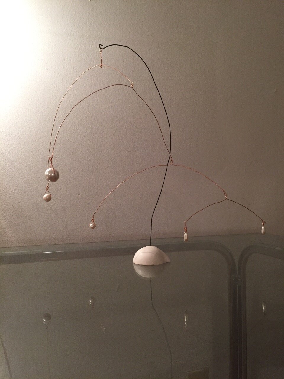 2017  pearl beads, copper wire, steel wire, plaster 