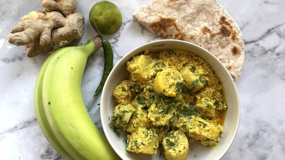 South Indian Green Banana Curry Bit Spicy south-indian-green-banana-curry-bit-spicy