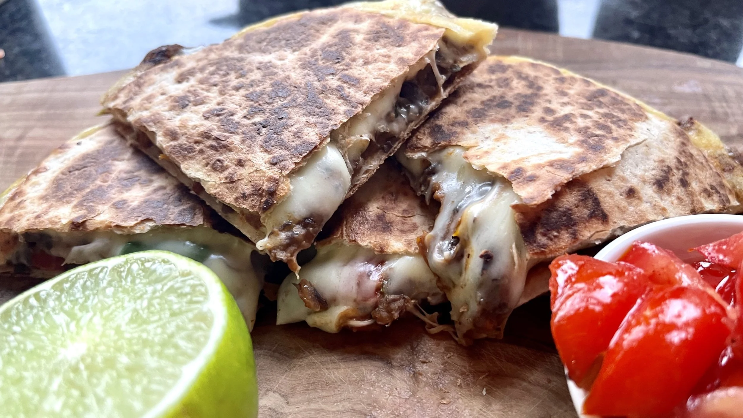 Black beans, peppers and coriander filling for quesadillas, tacos, enchiladas