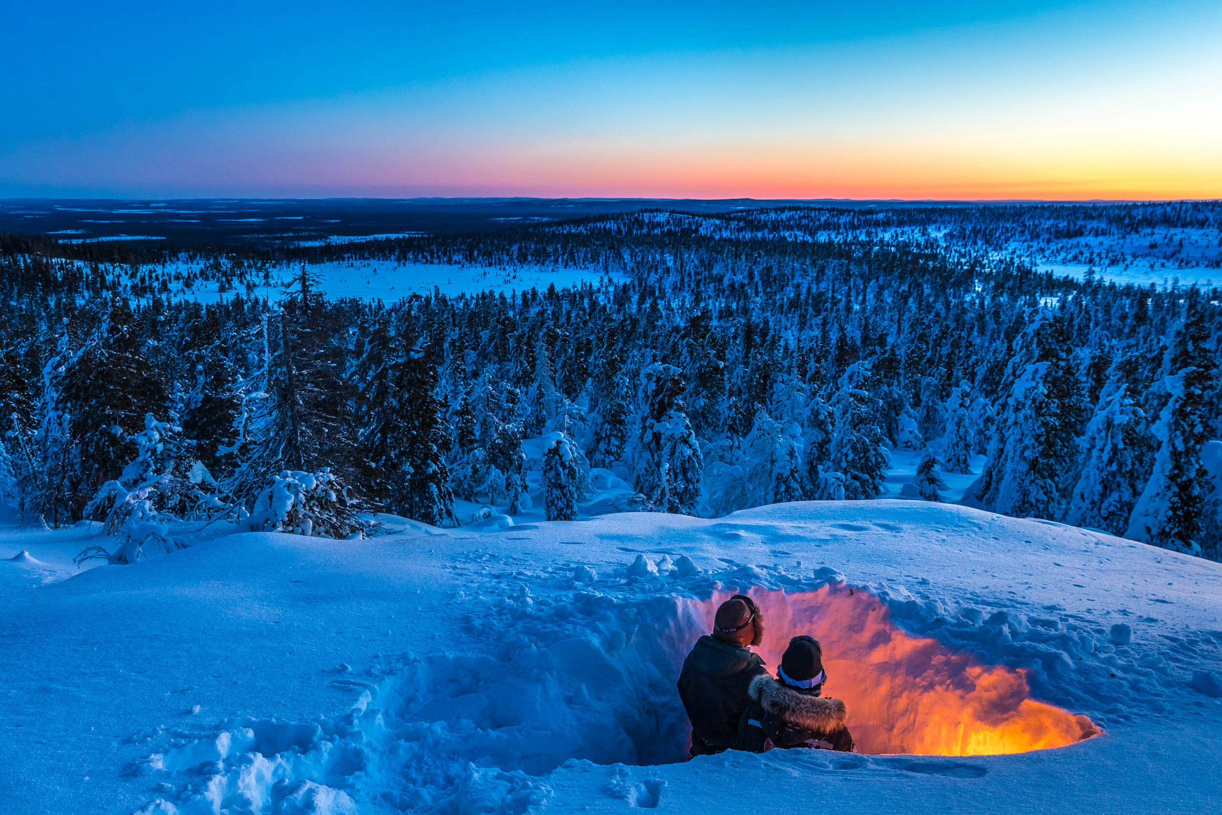 Watching the sunset in Pajala, Swedish Lapland.