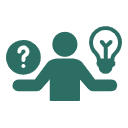 Icon of a customer service representative on a computer screen