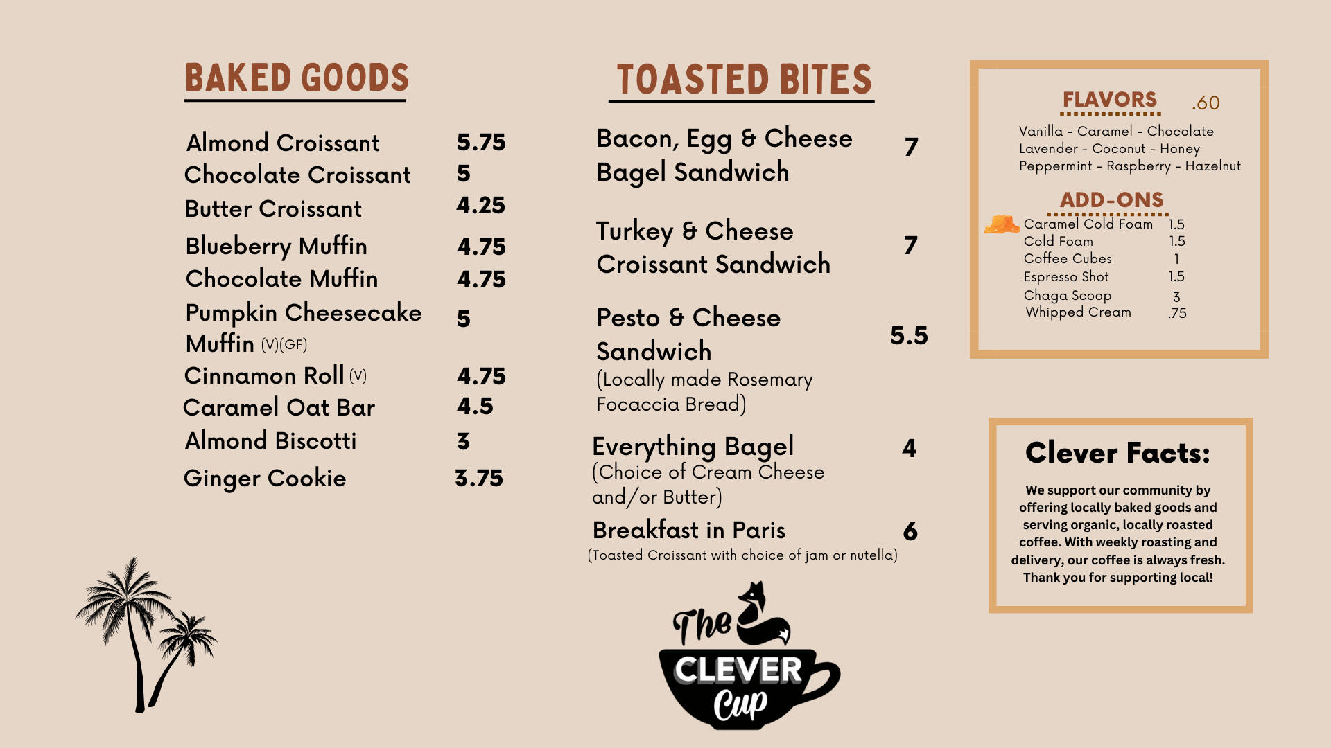 Menu — The Clever Cup Coffee Shop