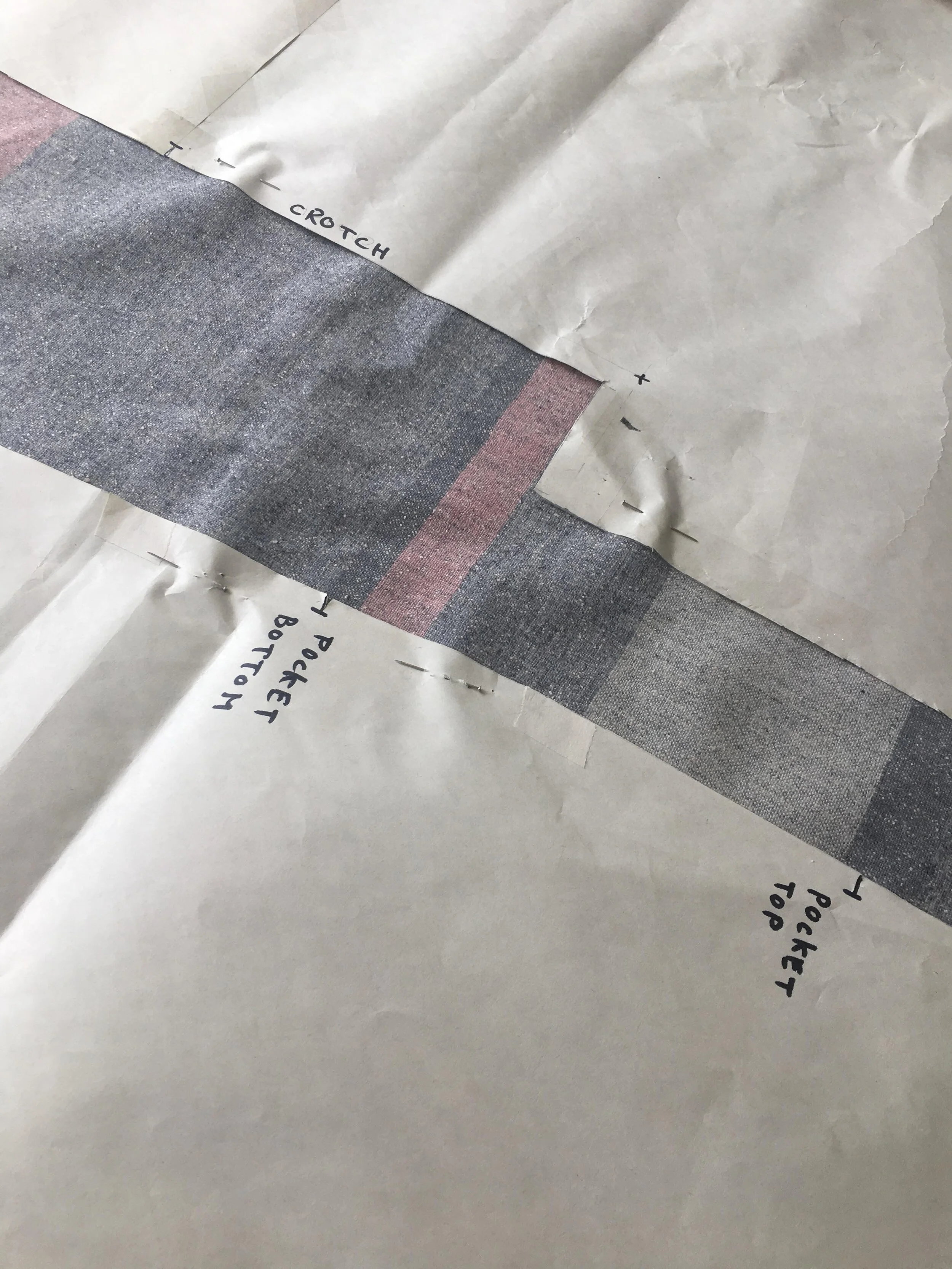  Cutting out a jumpsuit inspired by Thayaht’s Tuta, using leftover wool. Pattern by Ophir El-Boher 